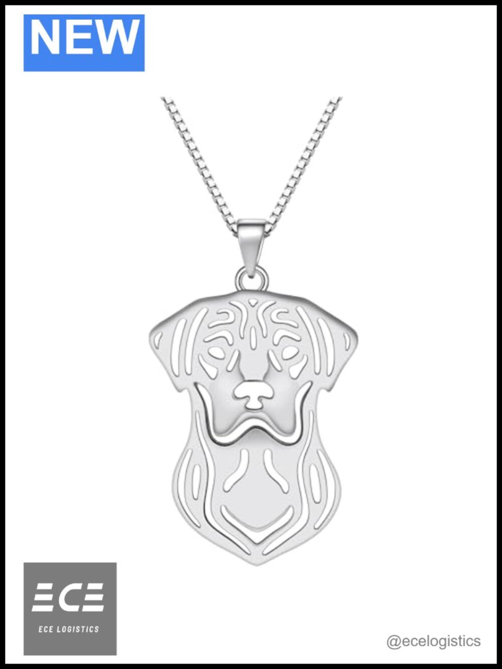 Sterling Silver Labrador Retriever Pendant Necklace 18" Box Chain Dog Mom Gift
